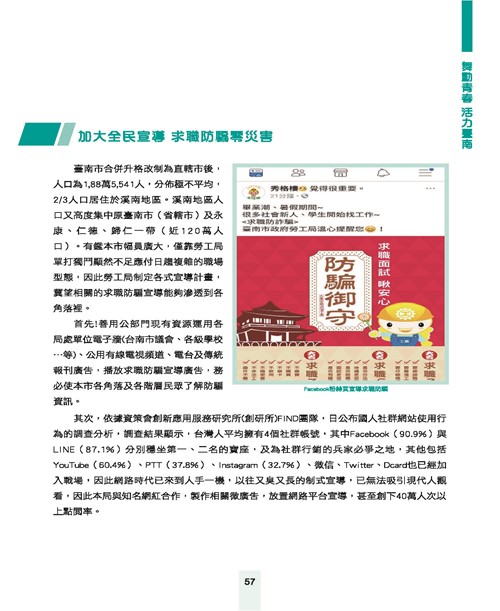舞動青春活力台南-臺南市青春專案八年成果專輯第59頁內容