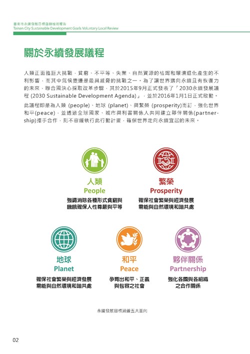 2021臺南市永續發展目標自願檢視報告第6頁內容