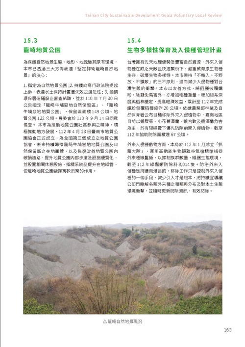 2023臺南市永續發展目標自願檢視報告第168頁內容
