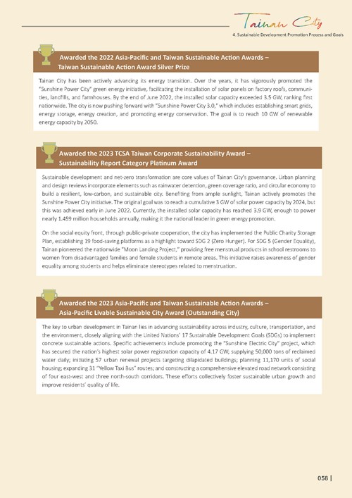2024 Sustainable Development Goals Voluntary Local Review第60頁內容