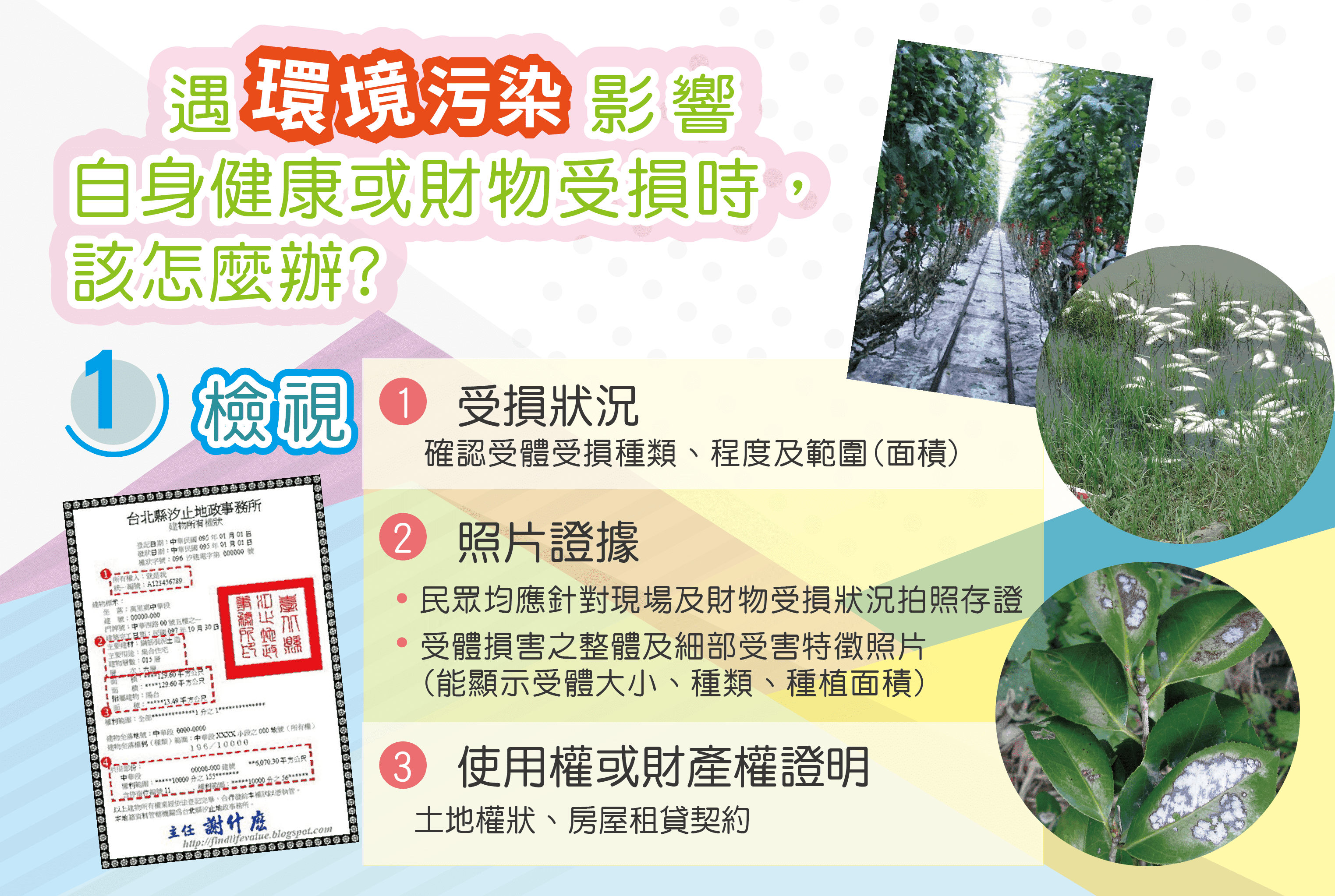 遇環境污染影響自身健康或財務受損時該怎麼辦?